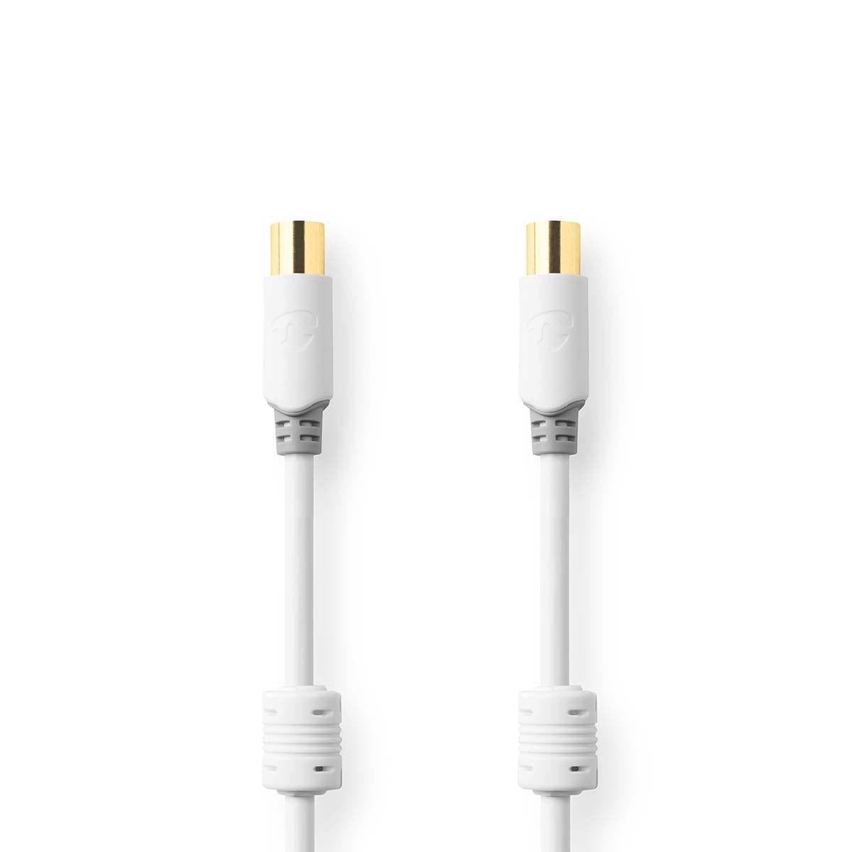 Nedis - Coax Cable | IEC (Coax) Han | IEC (Coax) Hun | Guldplateret | 100 dB | 75 Ohm | Dobbelt afskærmet | 5.00 m | Runde | PVC | Hvid | Box - CSBW40015WT50