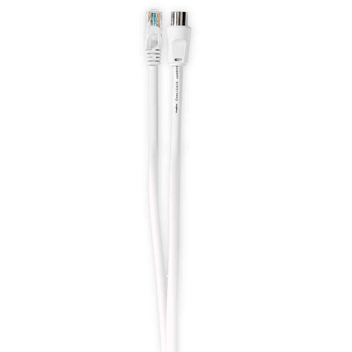 Nedis - IEC (Coax) CAT6 Combi Kabel på rulle | RG58 | 75 Ohm | Dobbelt afskærmet | ECA | 10.0 m | Runde | Hvid | Rulle - CSGR4500WT100