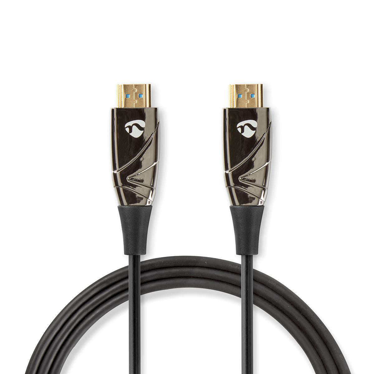 Nedis - Aktiv Optisk High Speed HDMI-kabel med Ethernet | HDMI™ Stik | HDMI™ Stik | 4K@60Hz | 18 Gbps | 10.0 m | Runde | PVC | Sort | Gaveæske - CVBG3400BK100