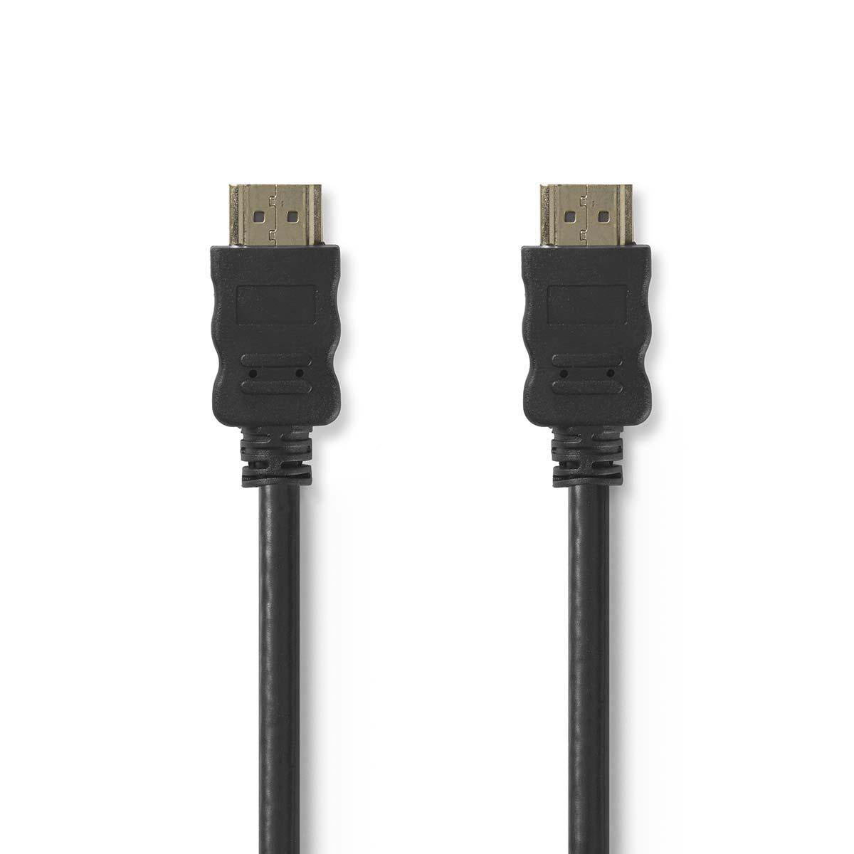 Nedis - High Speed HDMI ™ kabel med Ethernet | HDMI™ Stik | HDMI™ Stik | 4K@30Hz | 18 Gbps | 50.0 m | Runde | PVC | Sort | Mærke - CVGT34620BK500