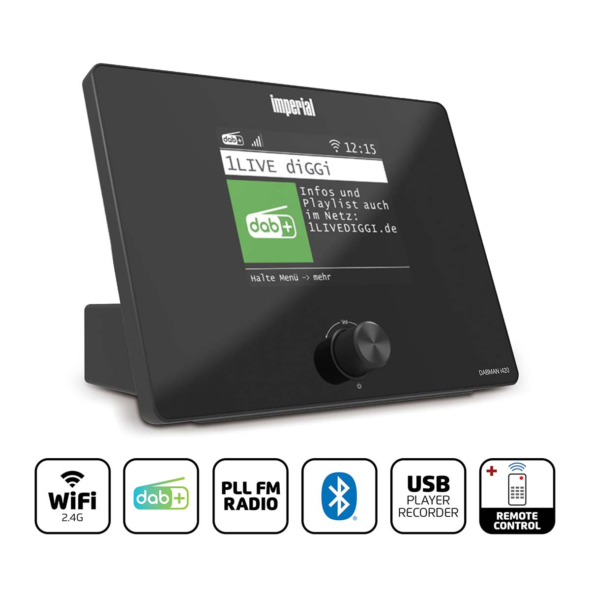 Imperial - Kompakt hybridradio (internet, DAB+, FM hi-fi-tuner) med Bluetooth®. - DABMANI420BK