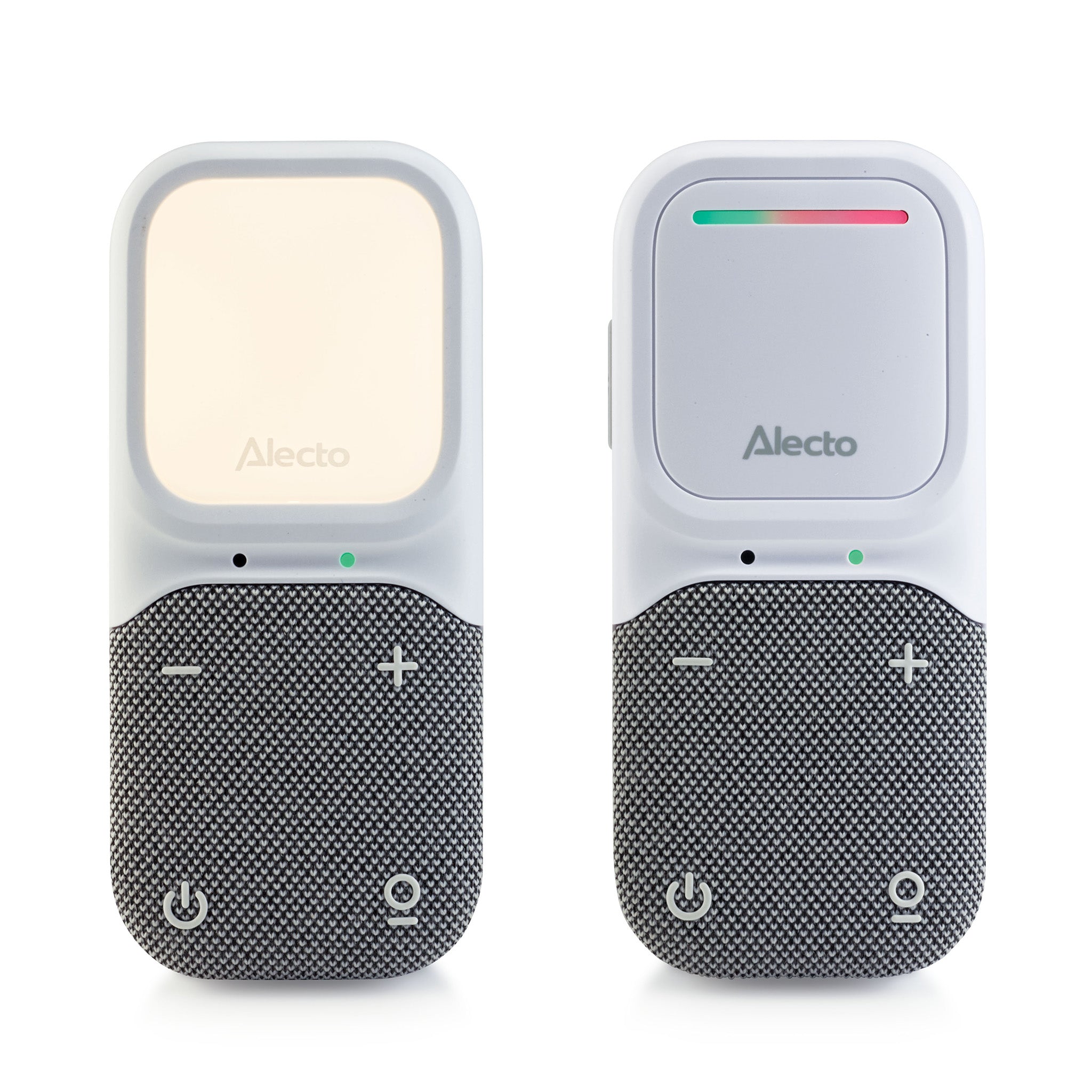 Alecto - Moderne Full Eco audio-babyalarm med krystalklar DECT-lydkvalitet, lang standby-tid og natlys Hvid/Grå - DBX135