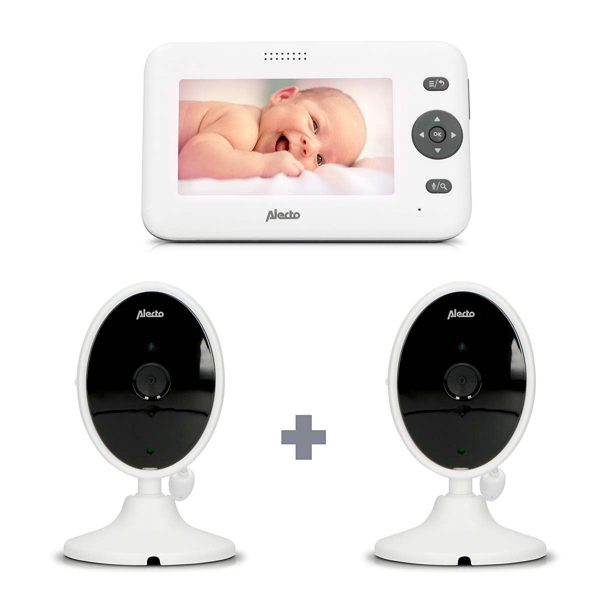Alecto - Video monitor color 4,3 inch, white + extra camera - DVM-140DVM140C