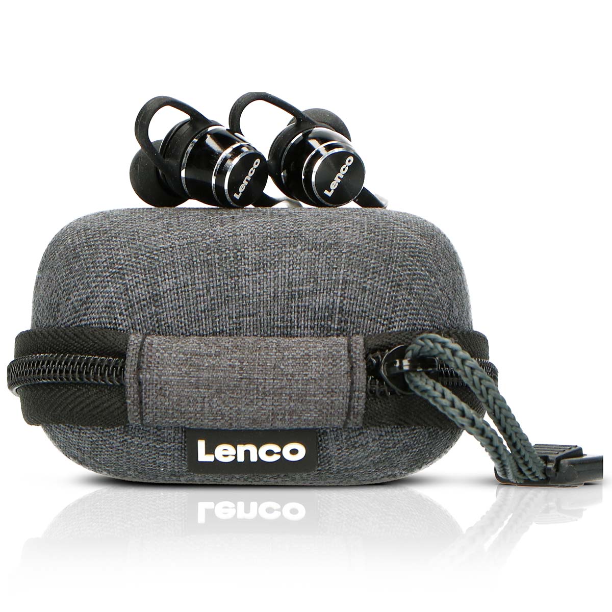 Lenco - Svedtætte Bluetooth-ørepropper inklusive powerbank-etui Sort - EPB-160BK