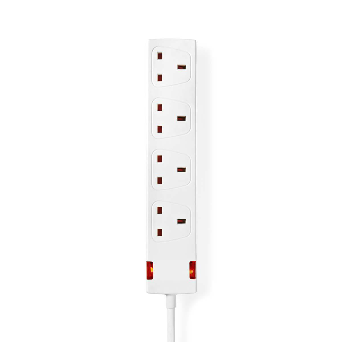Nedis - Udvidelse Socket | UK / Type G | 4-vejs | 5.00 m | 3120 W | 13 A | Hvid - EXS450G1WT