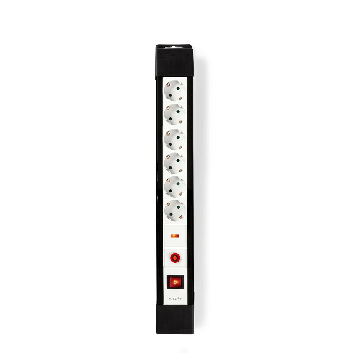 Nedis - Overspænding Beskyttet Extension Socket | 6-vejs | Stikprop med sidebens jord / Type F (CEE 7/7) | 3.00 m | 3680 W | 16 A | Slags jordforbindelse: Sidekontakter | Kontakt Vinkel: 45 ° | H05VV-F 3G1.5 mm² | Indbygget on/off-knap (tænd/sluk) | Hv...