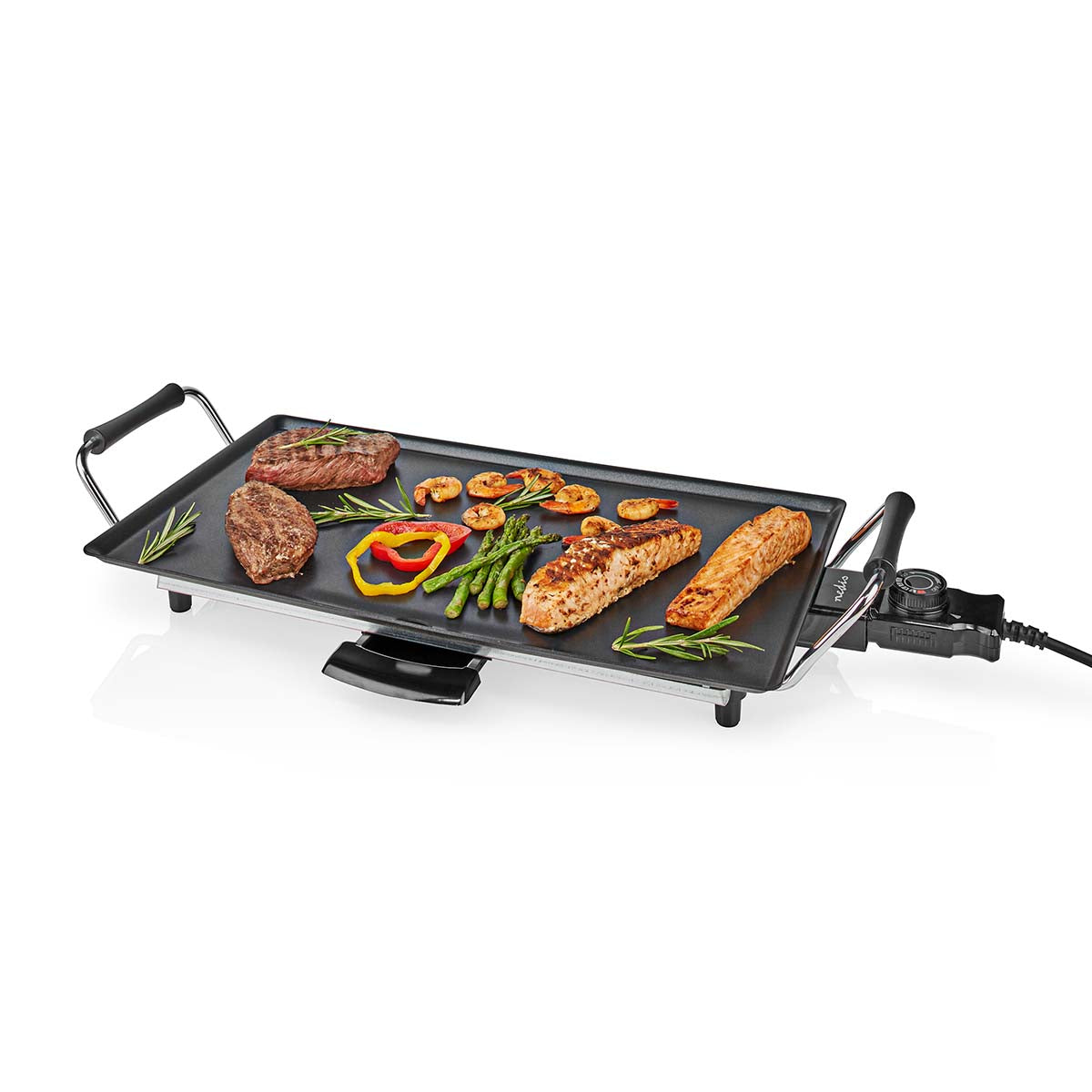 Nedis - Teppanyaki Bord Grill | Bageplade (l x w): 47.5 x 26.5 cm | 5 Varmeindstillinger - FCTE110EBK50