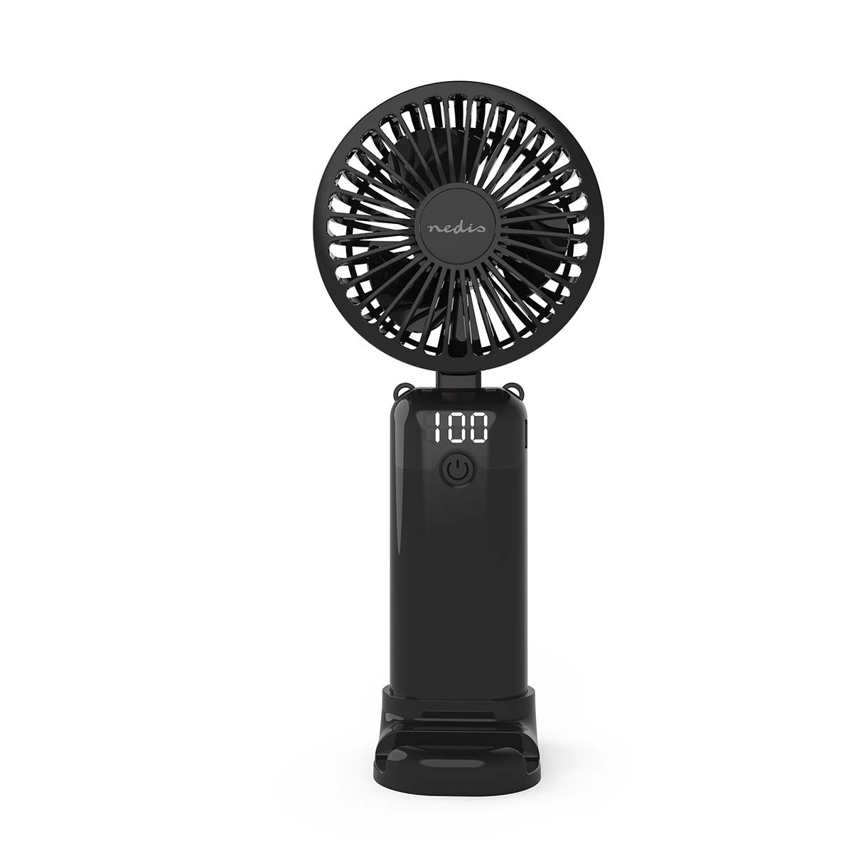 Nedis - Håndventilator | 90 mm | 6-hastighedsindstilling | Sort - FNHH3BK