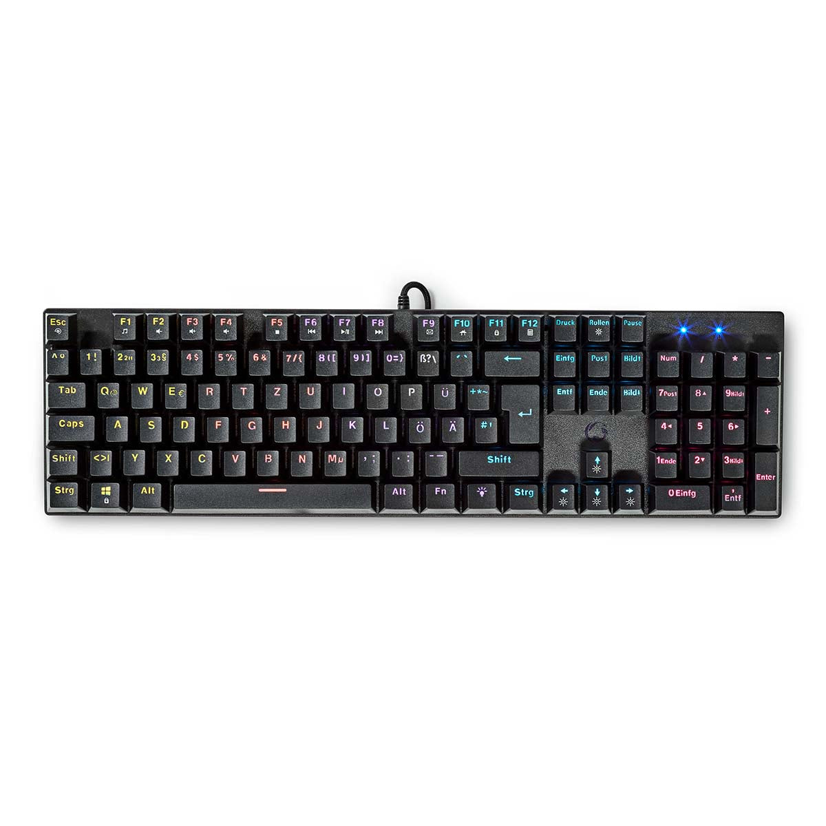 Nedis - Wired Gaming Keyboard | USB Type-A | Mekaniske Taster | LED | Tysk | DE layout | USB Drevet | Strømkabellængde: 1.50 m | Gaming - GKBDM110BKDE