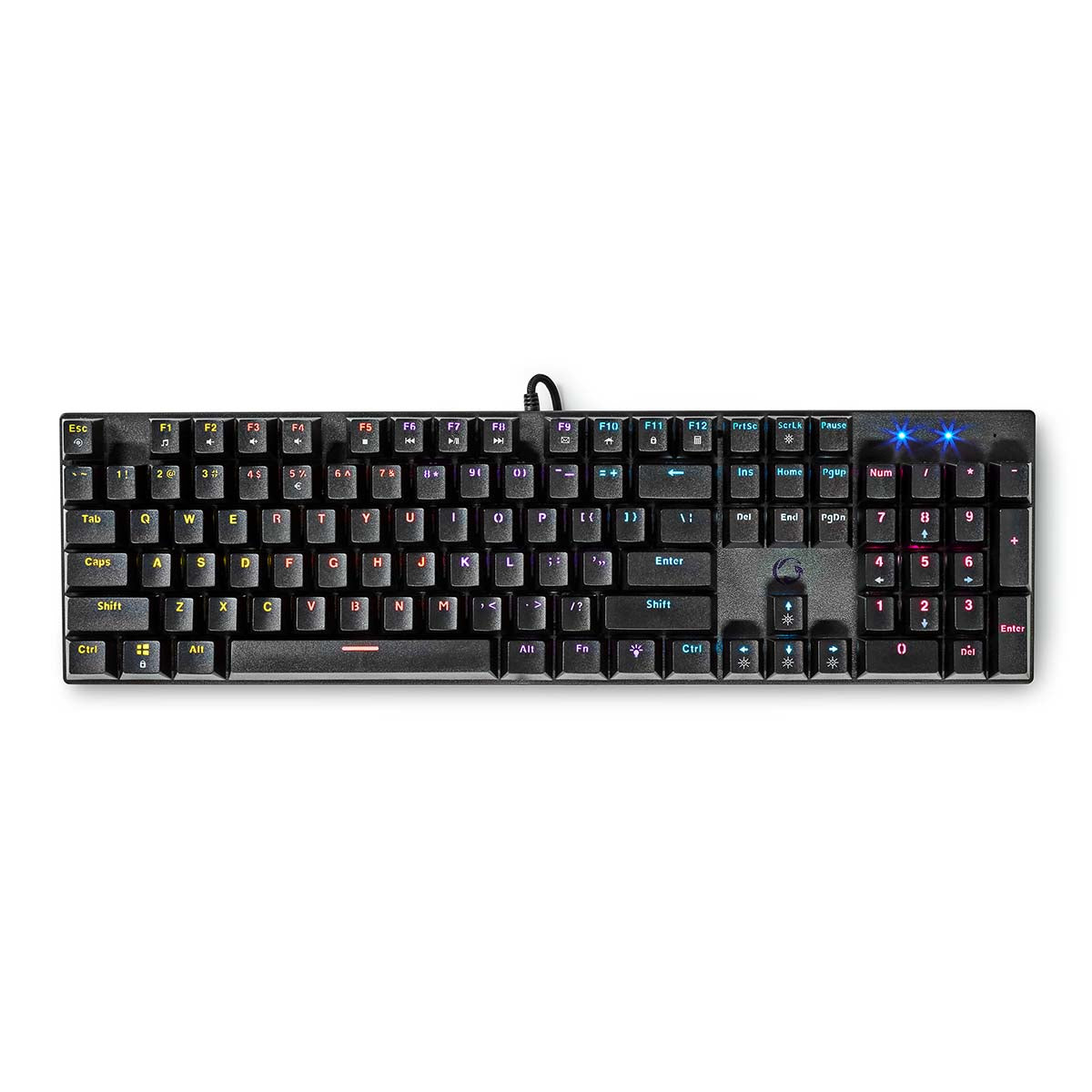 Nedis - Wired Gaming Keyboard | USB Type-A | Mekaniske Taster | LED | QWERTY | US layout | USB Drevet | Strømkabellængde: 1.50 m | Gaming - GKBDM110BKUS