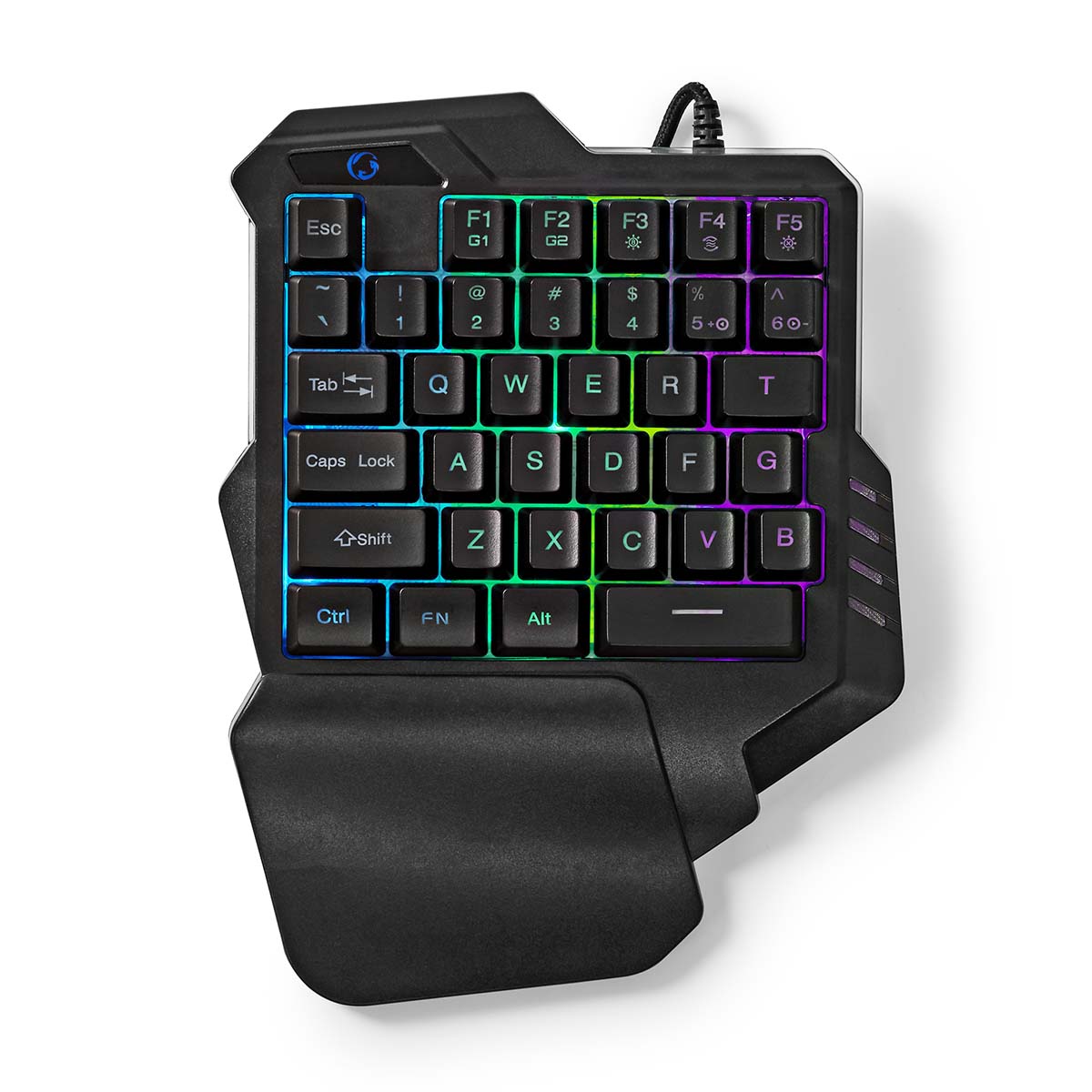 Nedis - Wired Gaming Keyboard | USB Type-A | Membrane Nøgler | RGB | Enhånds | Universel | USB Drevet | Strømkabellængde: 1.60 m | Gaming - GKBDS110BK