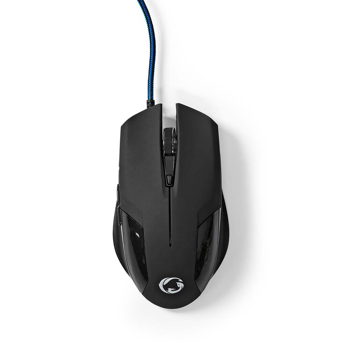 Nedis - Gaming Mouse | Kabel | 1200 / 2400 / 4800 / 7200 dpi | Justerbar DPI | Antal knapper: 6 | Programmerbare knapper | Højrehåndet | 1.50 m | Uden Belysning - GMWD110BK