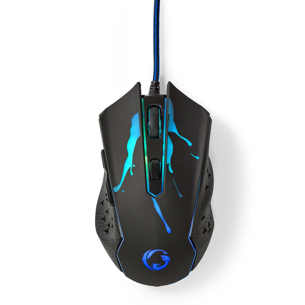 Nedis - Gaming Mouse | Kabel | 1200 / 1800 / 2400 / 3600 dpi | Justerbar DPI | Antal knapper: 6 | Programmerbare knapper | Højrehåndet | 1.50 m | LED - GMWD210BK