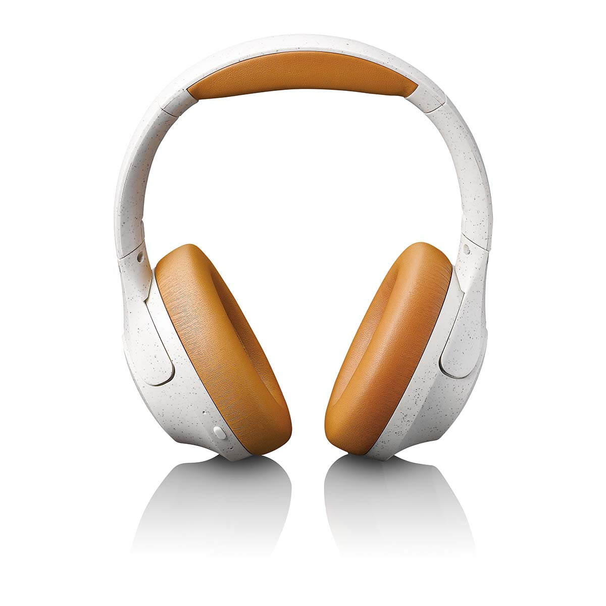Lenco - Trådløse Bluetooth®-hovedtelefoner med aktiv støjreduktion og indbyggede mikrofoner Grå / Hvid - HPB-830GY