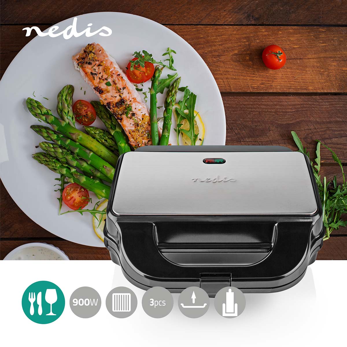 Nedis KAMG120FBK Multi Grill