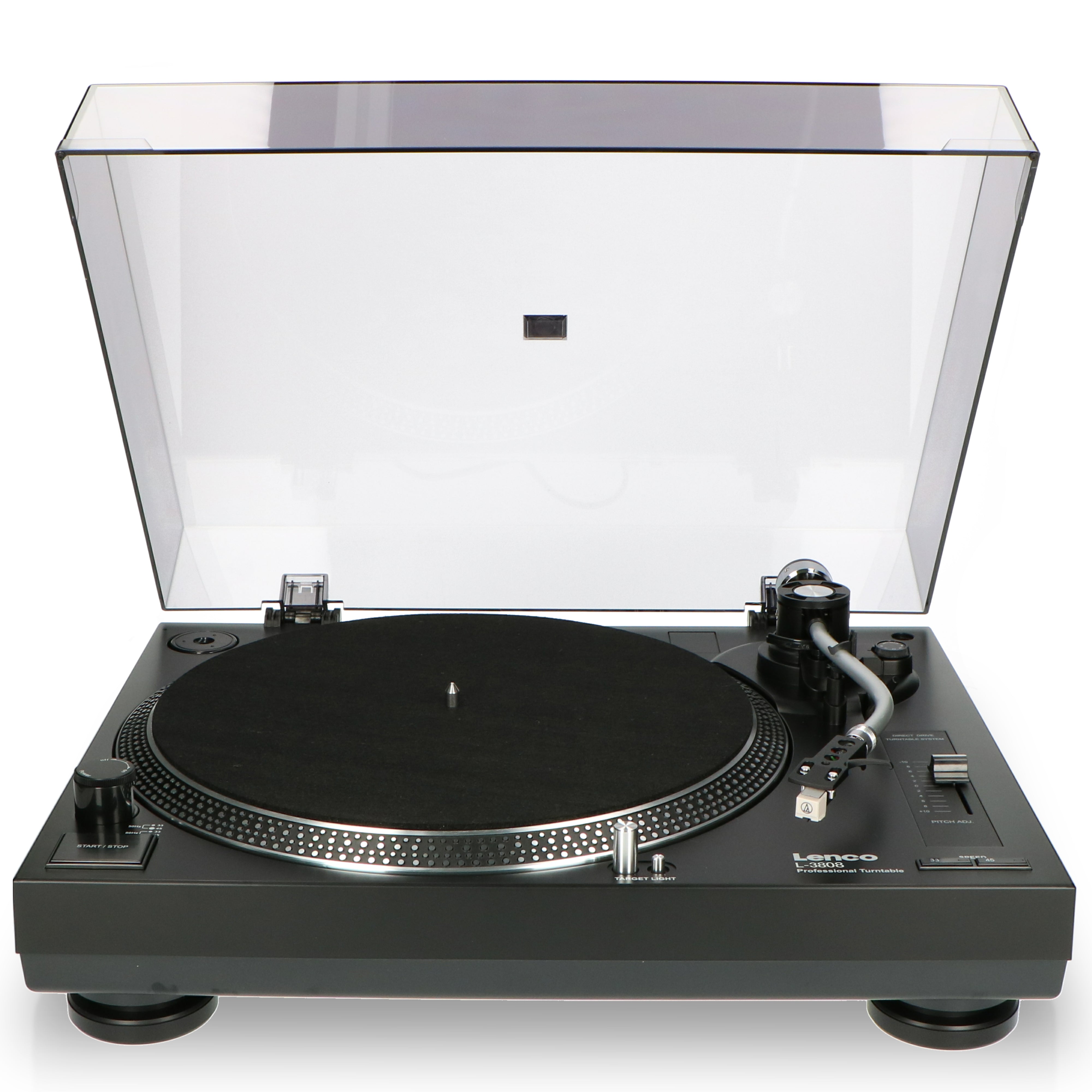 Lenco - Direkte drevet pladespiller med USB / PC-kodning Sort - L-3808 BLACK