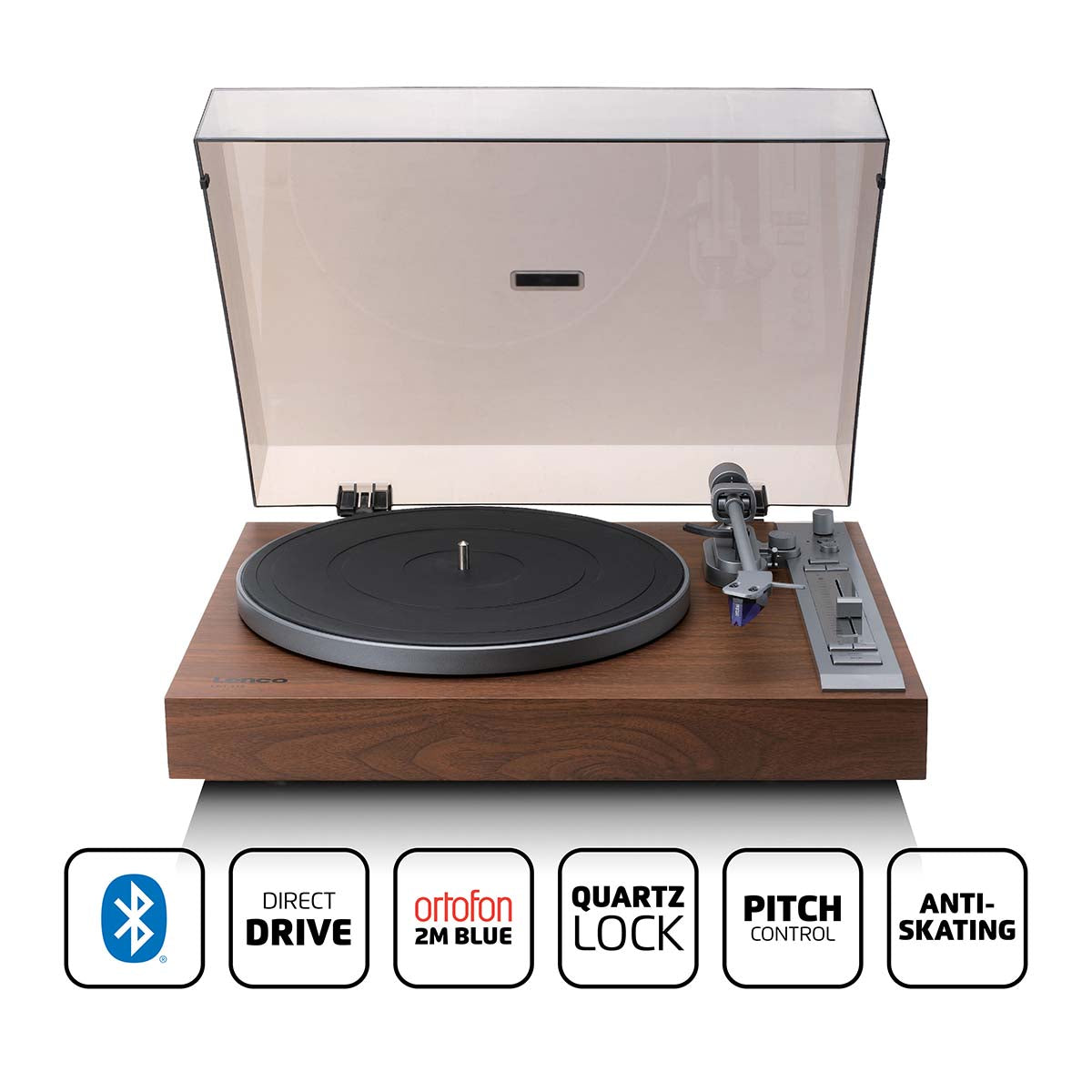 Lenco - High-End audiofil pladespiller med Ortofon 2M Blue-patron - LBT-515WD