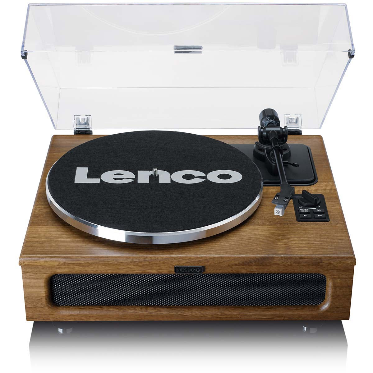 Lenco - Pladespiller med 4 indbyggede højttalere og bluetooth-modtagelse Wood - LS-410WA