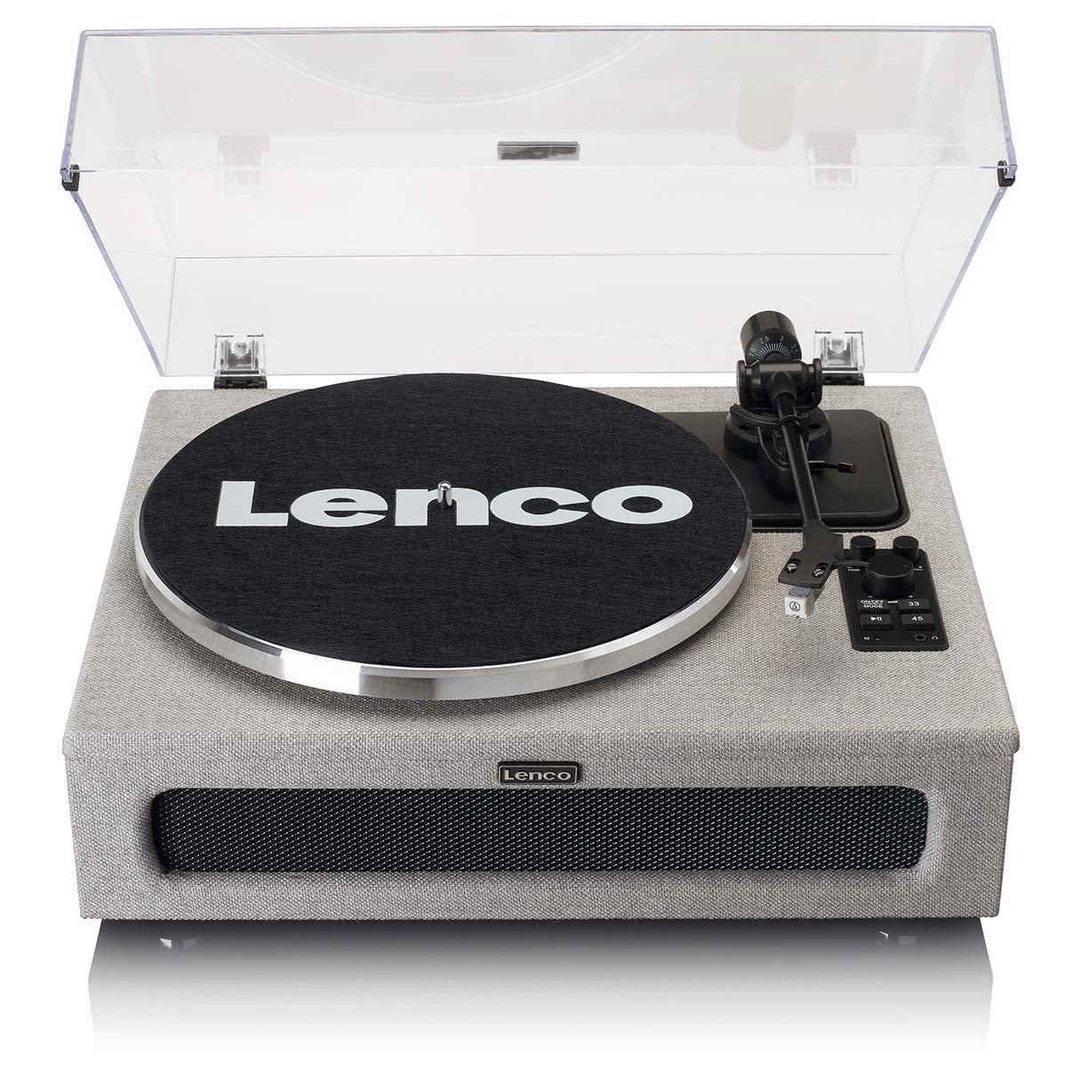 Lenco - Pladespiller med 4 indbyggede højttalere og bluetooth-modtagelse Grey - LS-440GY