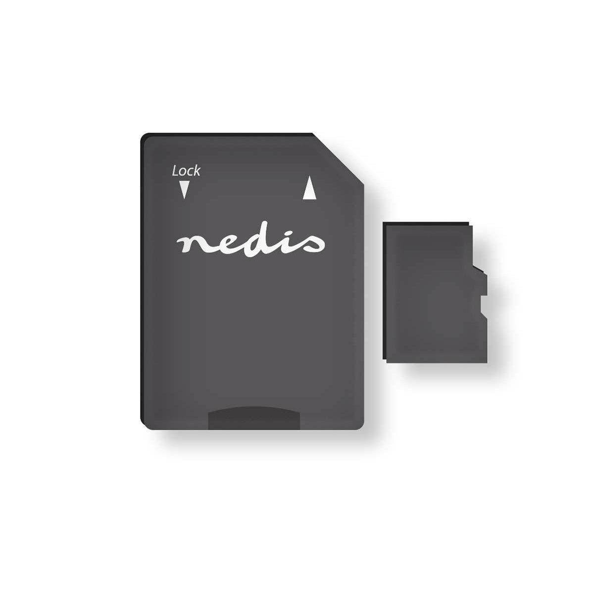 Nedis - Hukommelseskort | microSDHC | 32 GB | Skrivehastighed: 90 MB/s | Læs hastighed: 45 MB/s | UHS-I | SD adapter inkluderet - MMSD32100BK