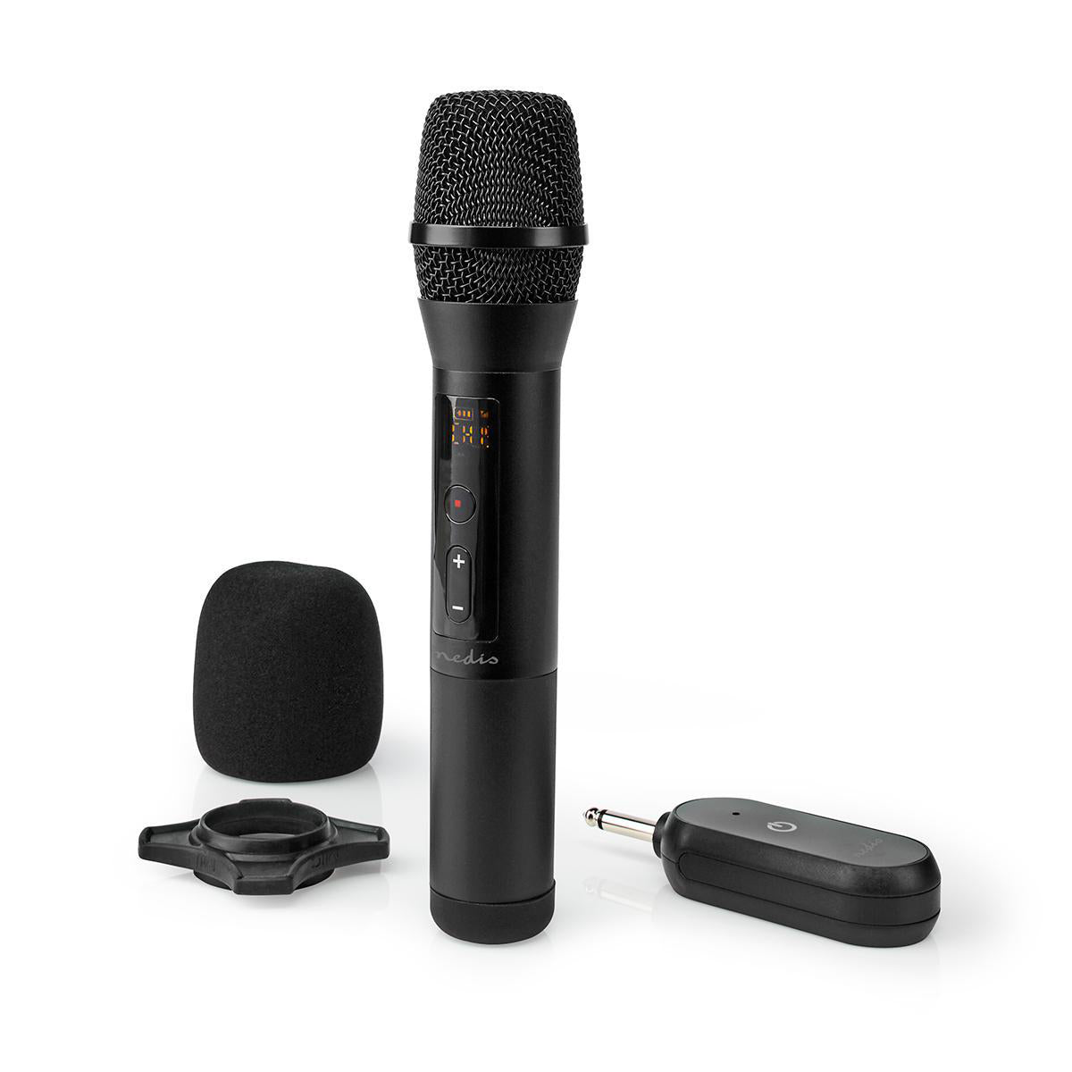 Nedis - Trådløs mikrofon Set | 20 Kanaler | 1 Mikrofon | Cardioid | 70 Hz - 13 kHz | 1000 Ohm | -95 dB | Volumenkontrol | Sort - MPWL200BK