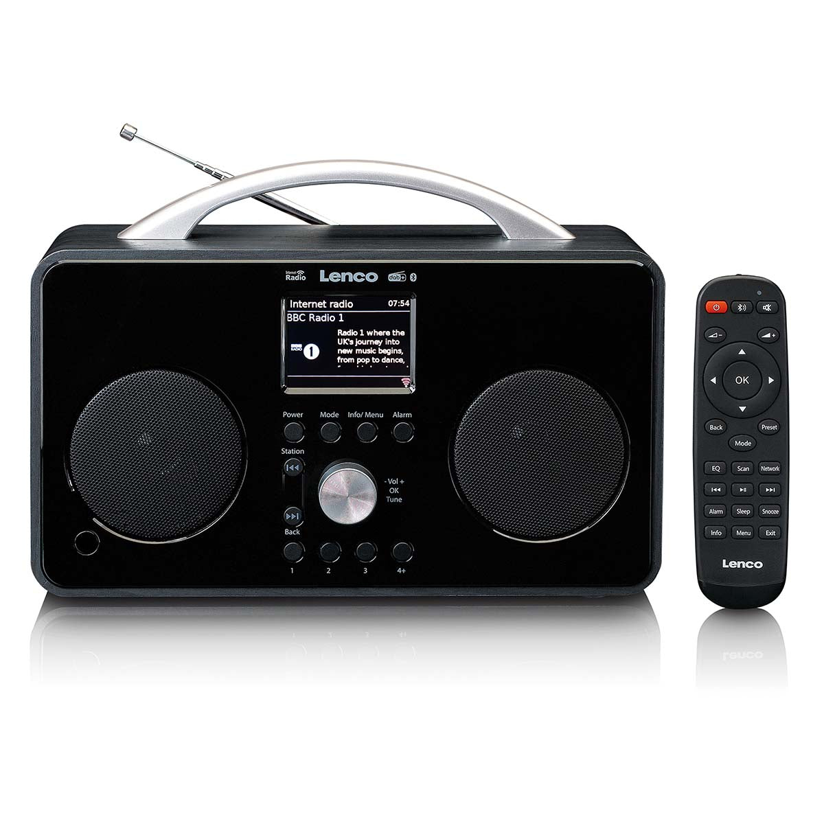 Lenco - Internet DAB+/FM-radio med Bluetooth-fjernbetjening og genopladeligt batteri - PIR-645BK