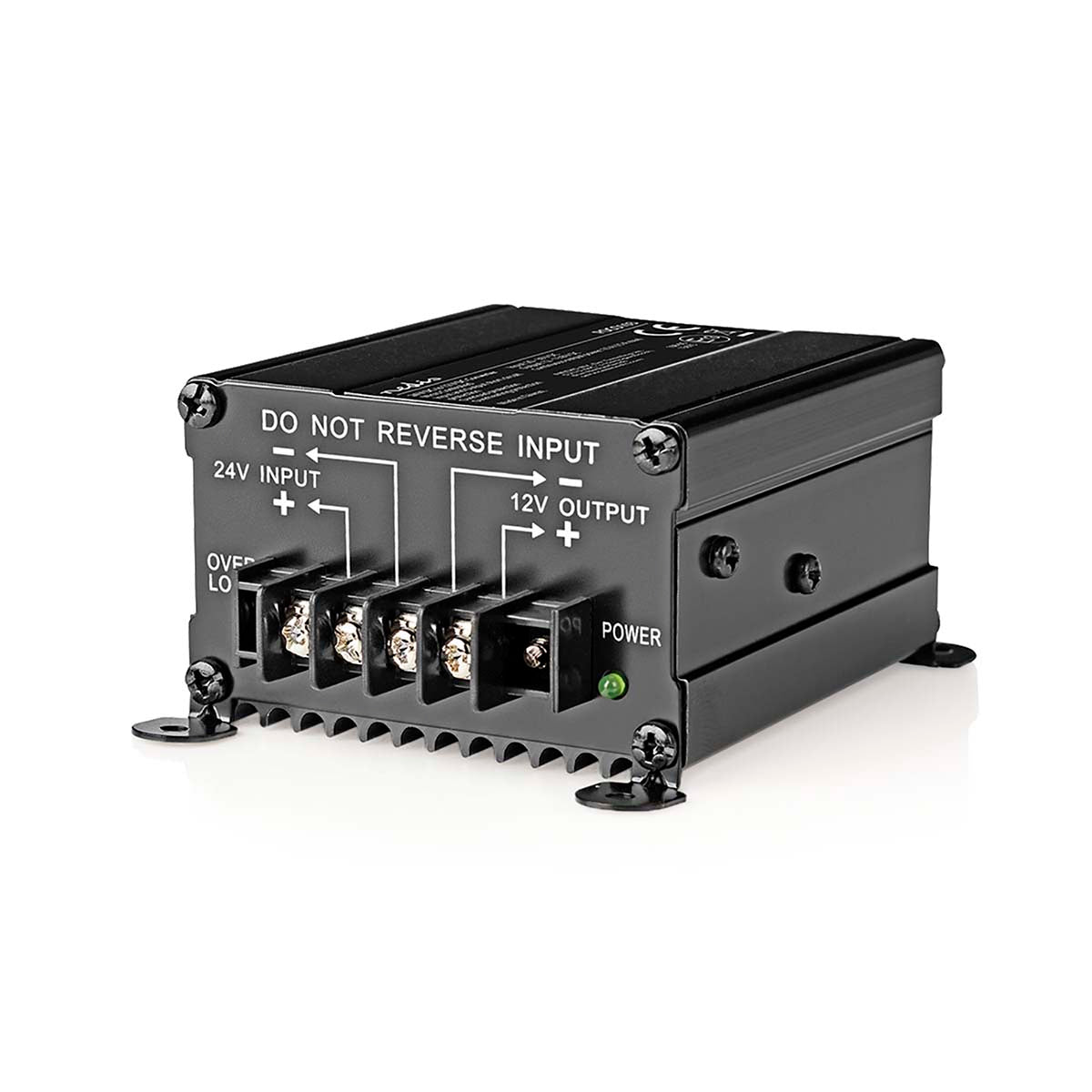 Nedis - Power Converter | Bil Drevet | 24 V DC | 12 V DC | 120 W | Screw Terminal | Udstyret med en sikring | Sort - POCO103