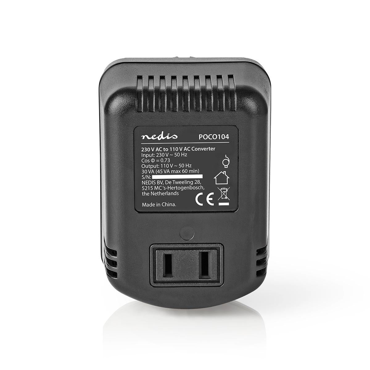 Nedis - Power Converter | Strømforsyning | 230 V AC 50 Hz | 30 W | EU stik | Sort - POCO104