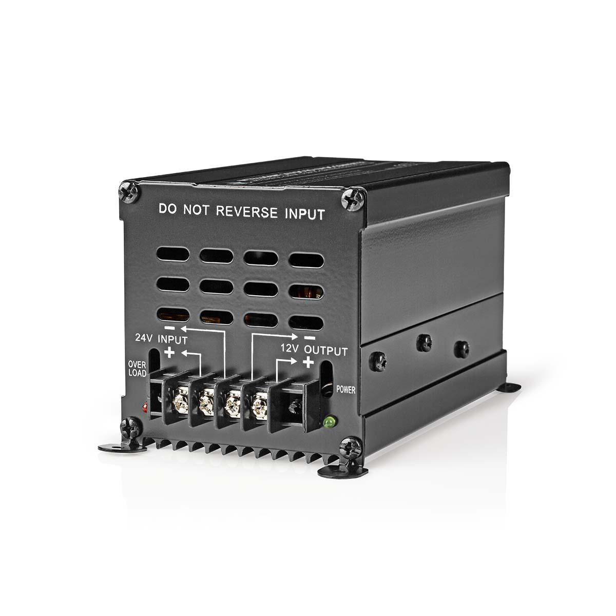 Nedis - Power Converter | Bil Drevet | 24 V DC | 12 V DC | 240 W | Screw Terminal | Udstyret med en sikring | Sort - POCO106