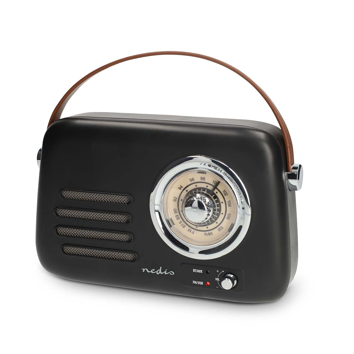 Nedis - FM-radio | Bærbart design | Bluetooth® / FM | Accu drevet / USB Drevet | Analog | 10 W | Bluetooth® | Sort - RDFM2600BK