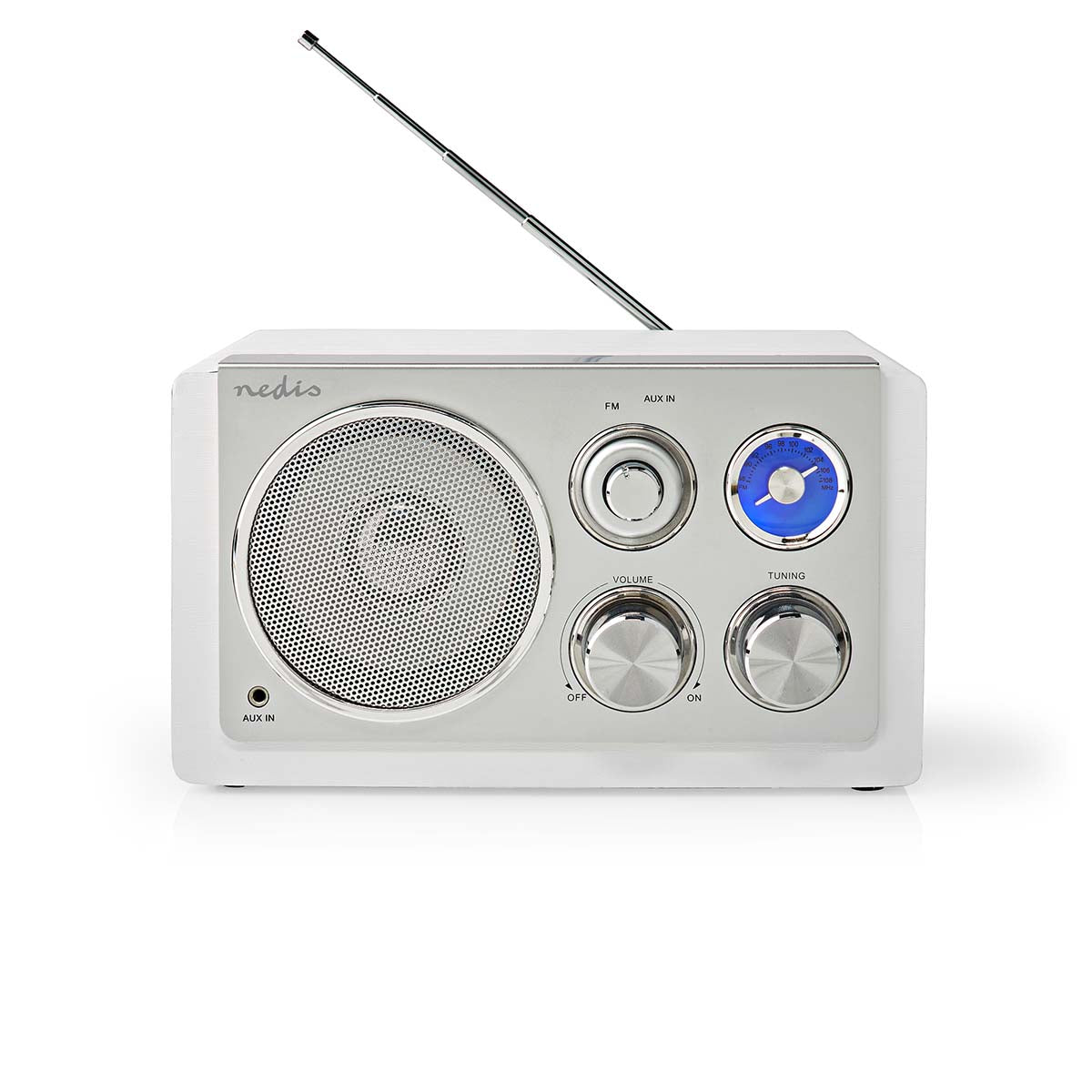 Nedis - FM-radio | Borddesign | FM | Strømforsyning | Analog | 15 W | IP20 | Hvid - RDFM5110WT