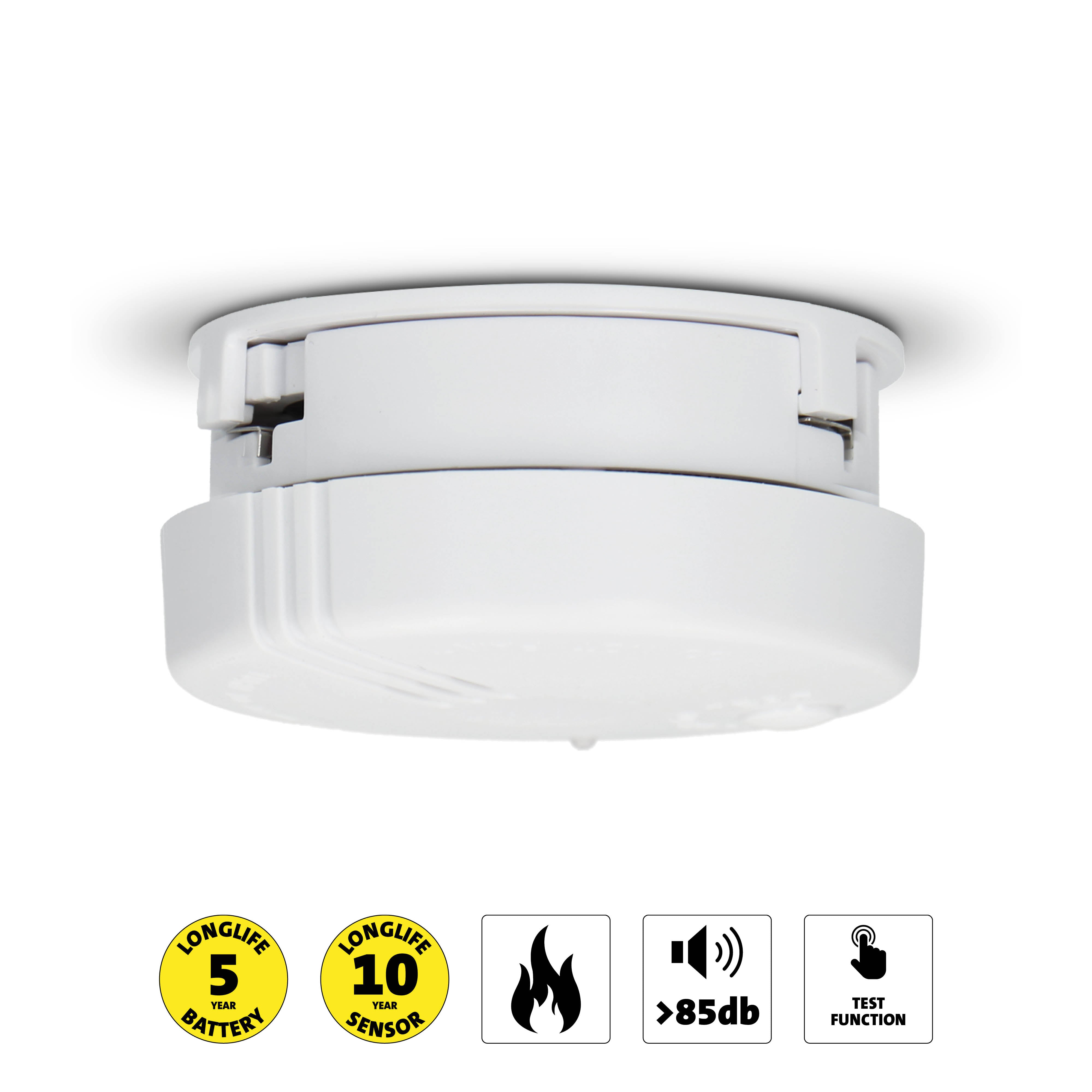 Alecto - Mini-røgalarm med 5 års batteri Hvid - SA-100