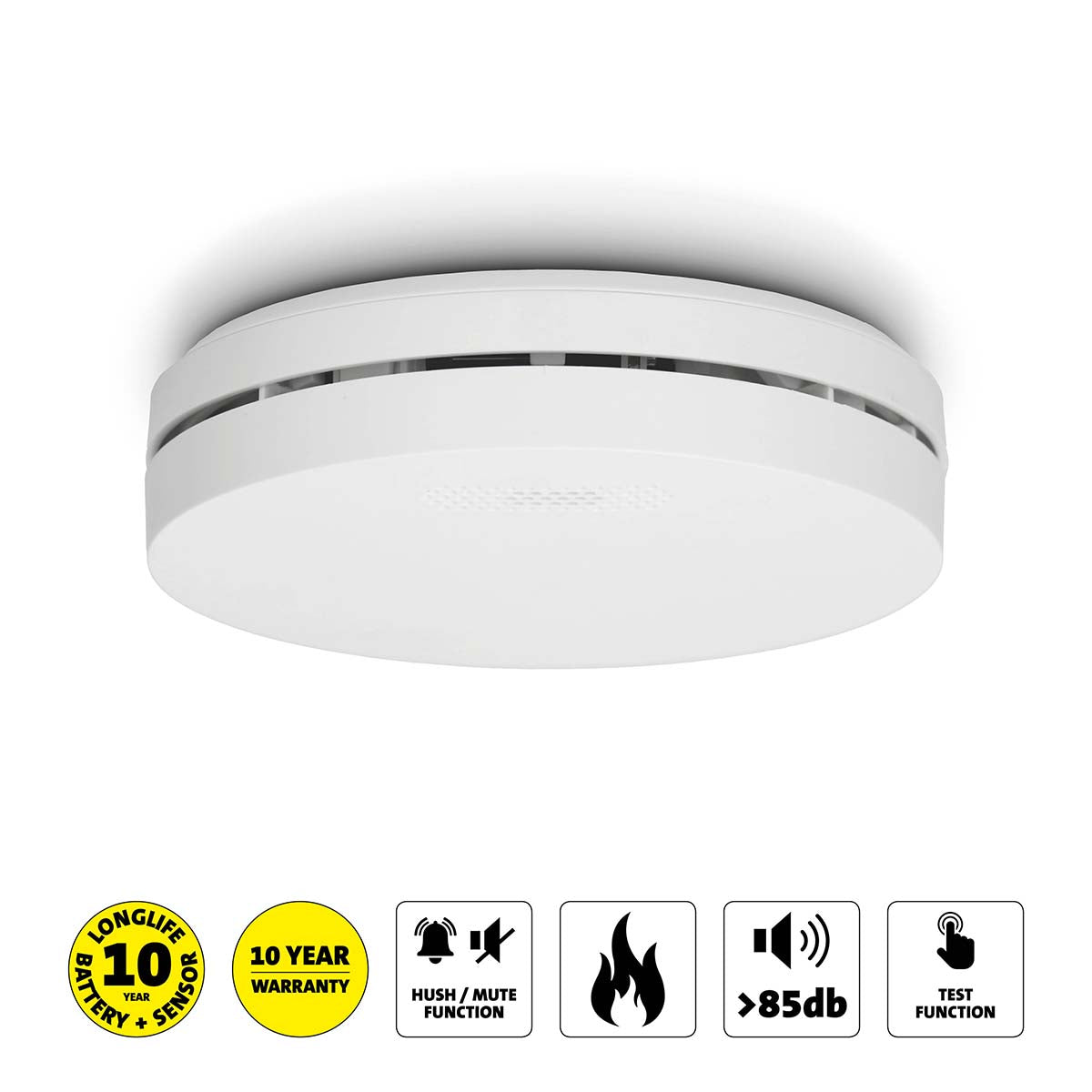 Alecto - Design-røgalarm med 10 års batteri Hvid - SA300