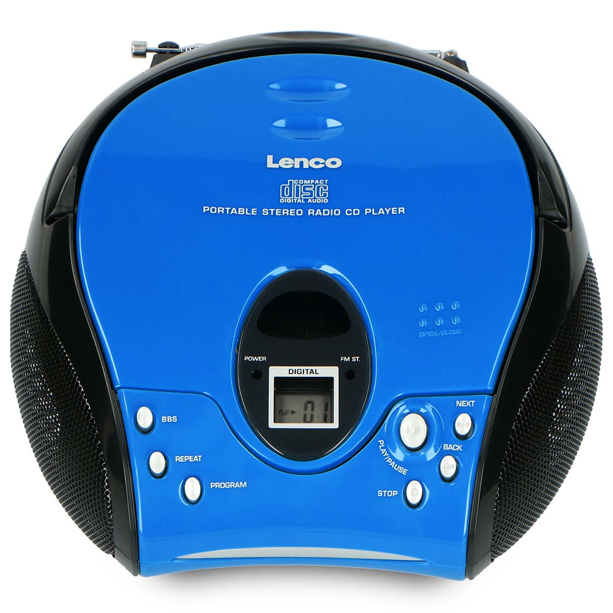 Lenco - Bærbar FM-radio med CD Blå/Sort - SCD-24 BLUE/BL