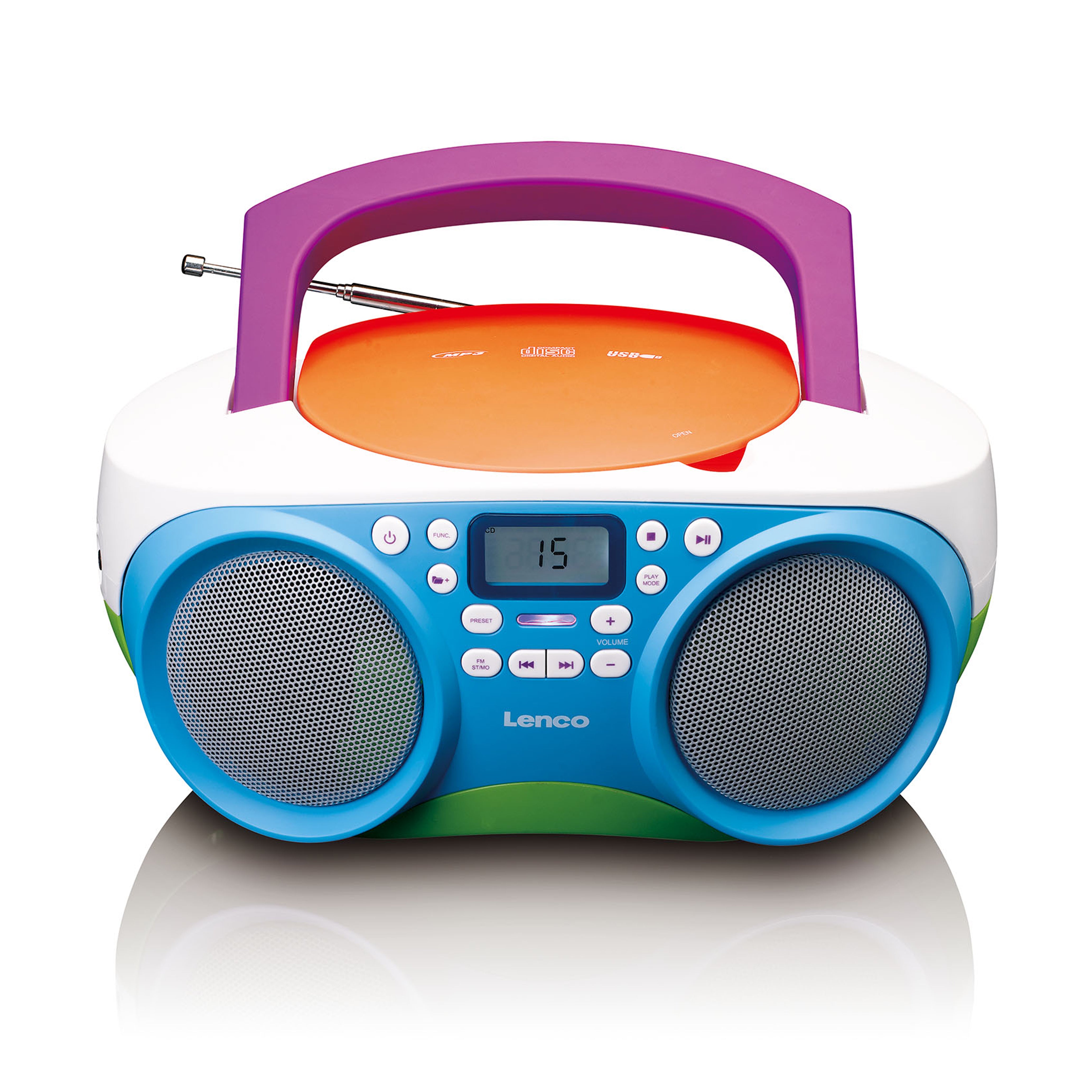 Lenco - Bærbar FM-radio og CD/USB-afspiller Multi colour - SCD-41