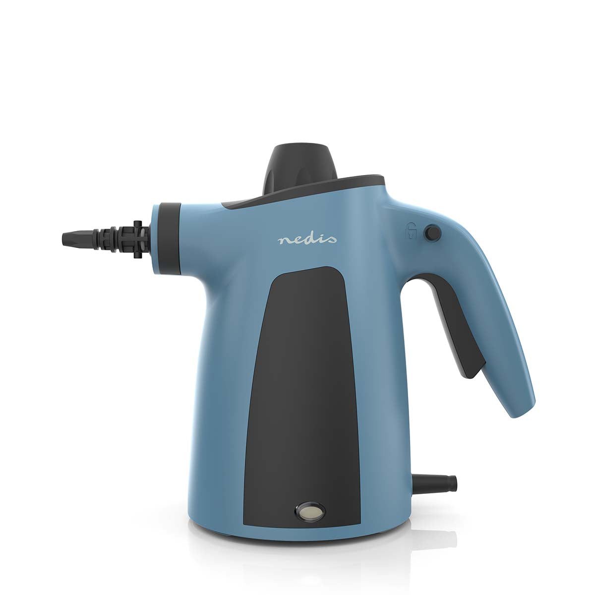 Nedis - Damprenser | 1050 W | 0.35 l | 3.5 Bar | Damp / Varmt vand | Dampfunktion | 4.00 m | 180 s | Håndholdt damprenser - SCHH100BU