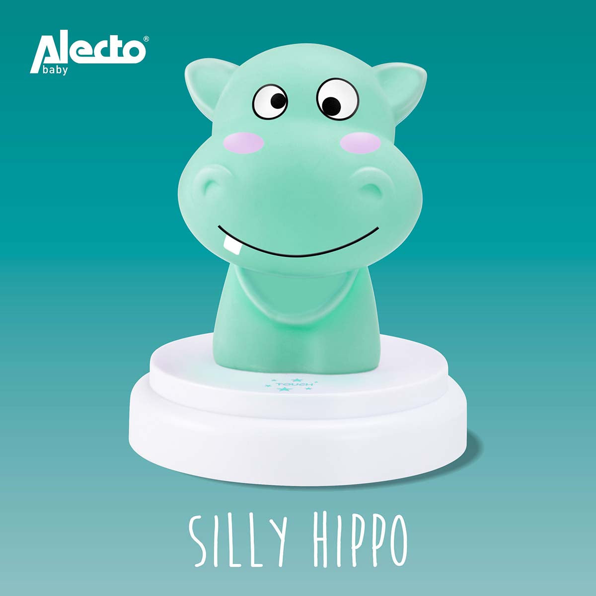 Alecto - FJOLLET FLODHEST LED nat lys flodhest blå - SILLY HIPPO