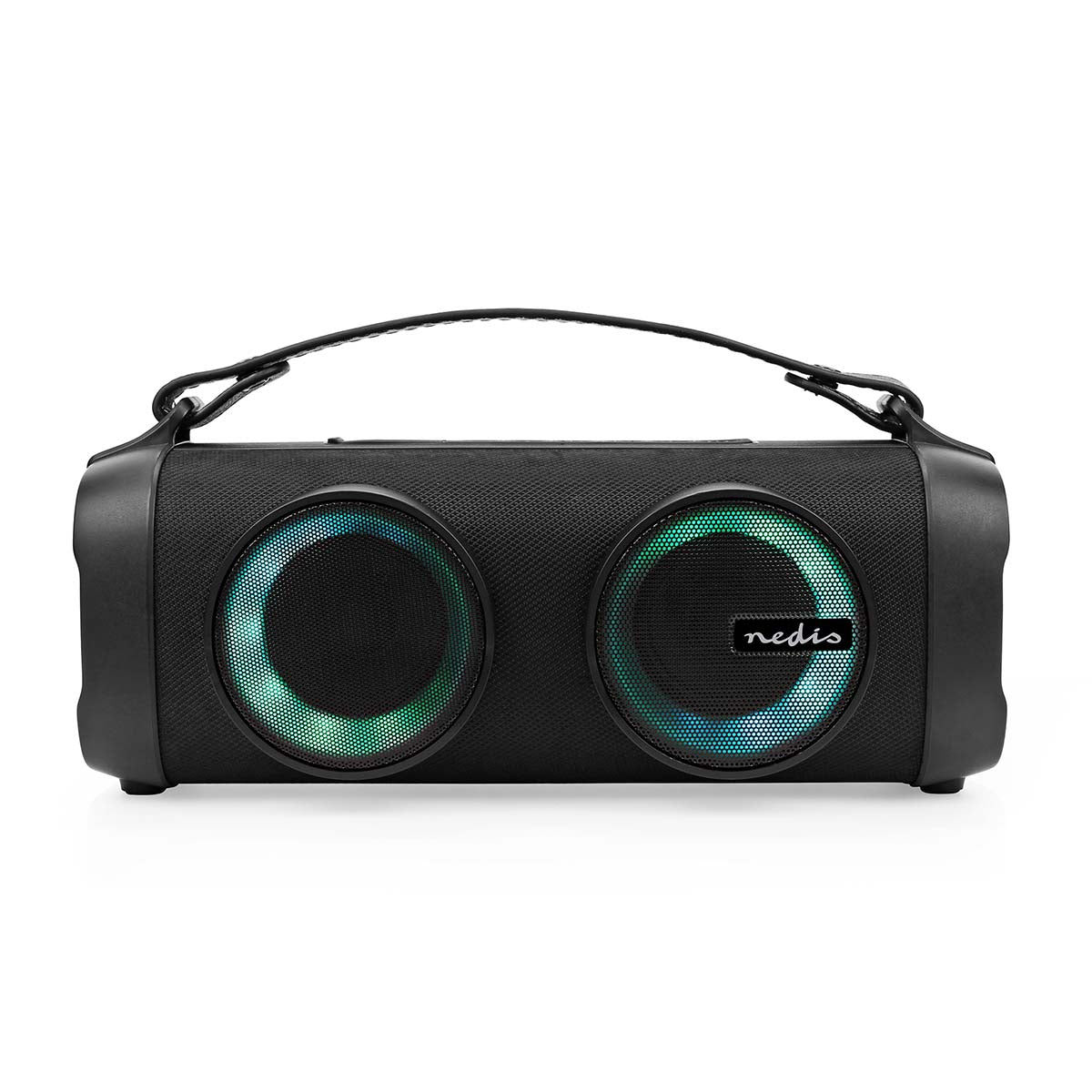 Nedis - Bluetooth® Party Boombox | 5 timer | 2.0 | 24 W | Medieafspilning: AUX / USB | Kan parres | Bærehåndtag | Fest lys | Sort - SPBB306BK