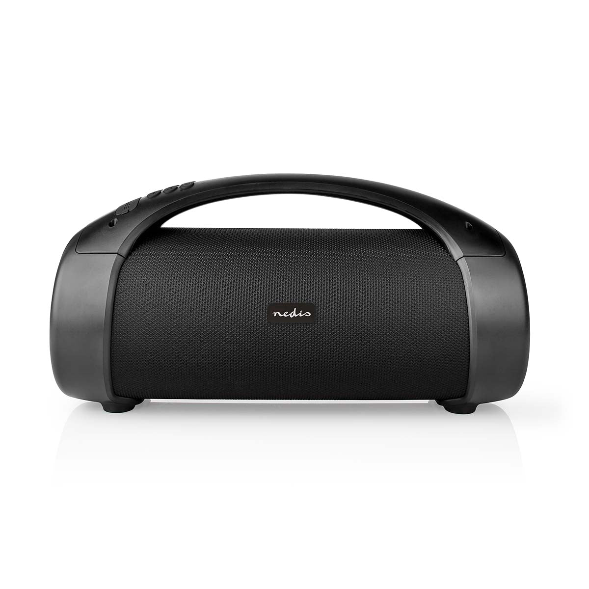 Nedis - Bluetooth® Party Boombox | 6 timer | 2.0 | 50 W | Medieafspilning: AUX / USB | IPX5 | Kan parres | Bærehåndtag | Fest lys | Sort - SPBB315BK