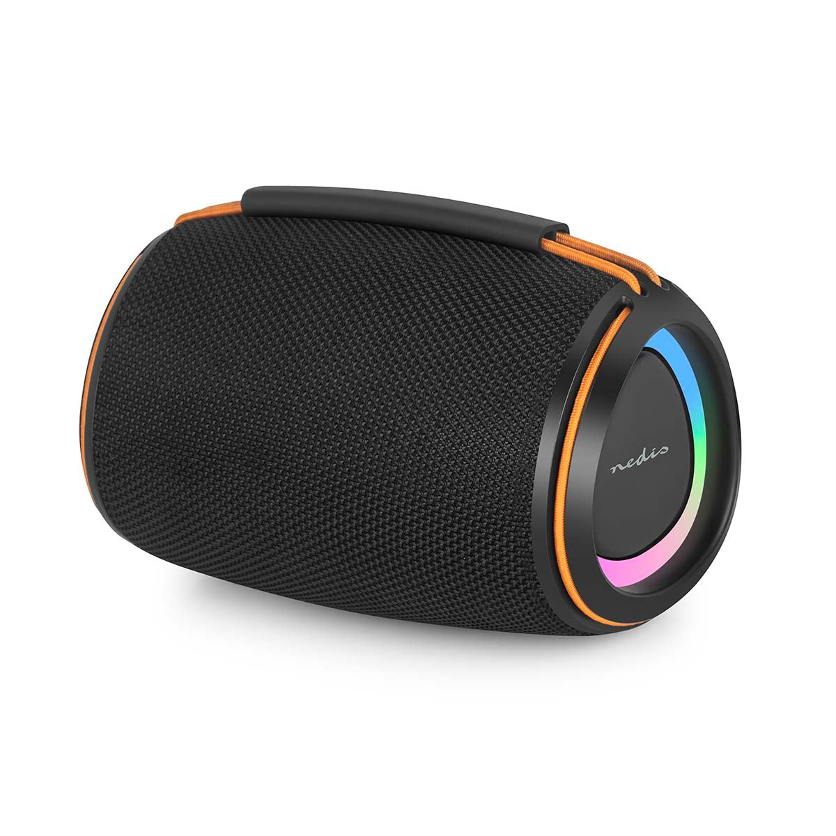 Nedis - Bluetooth® højttaler | 360 min | Håndholdt design | 40 W | Mono | Hjem / Portable / Udendørs | Kan parres | Orange / Sort - SPBT2026BK