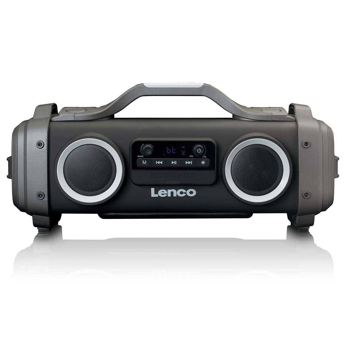 Lenco - Stænktæt Bluetooth®-højttaler FM-radio USB og micro SD med lyseffekter Sort - SPR-200BK