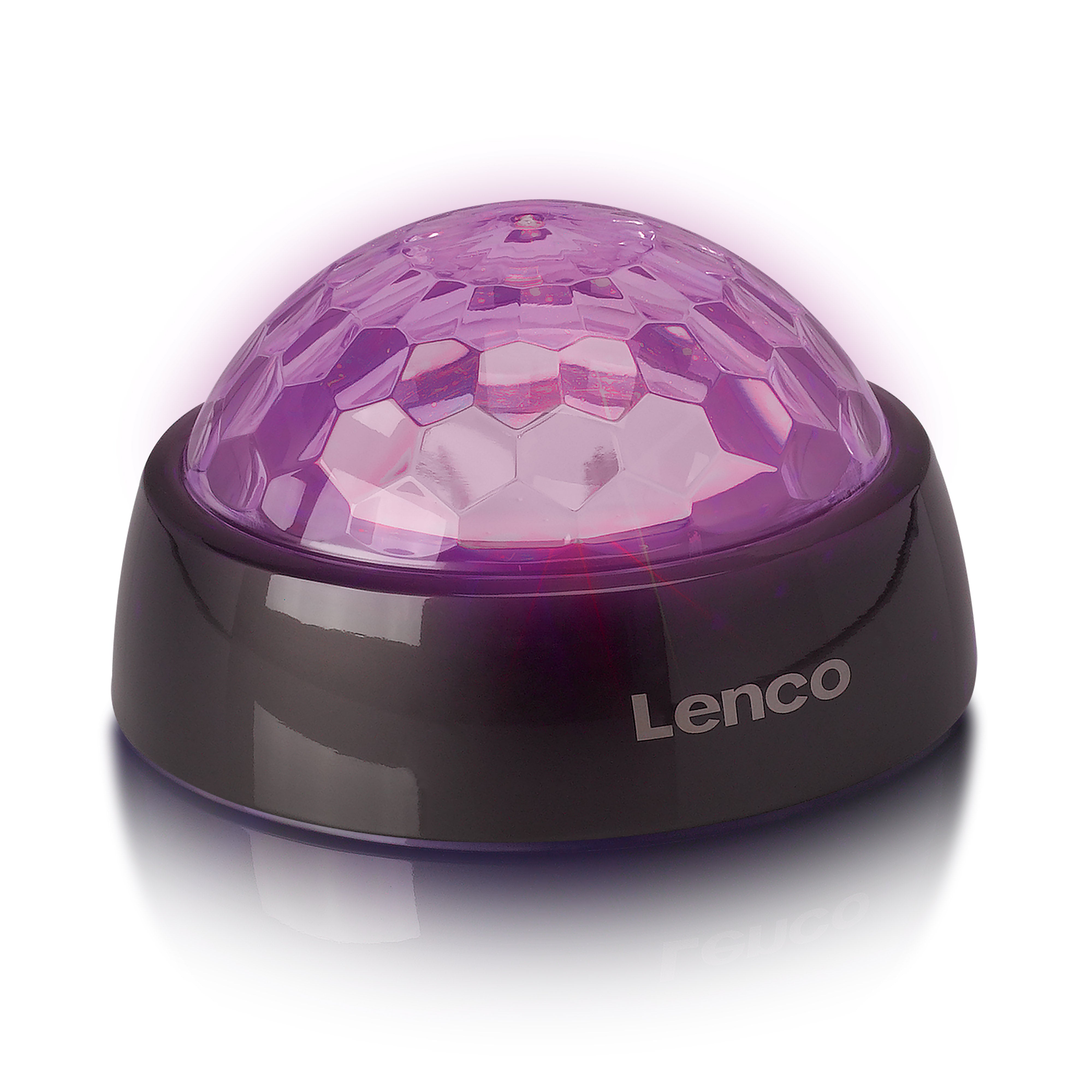 Lenco - Pladestabilisator med RGB-lyseffekter 250 g pladespillervægt og diskokugle i ét Titanium - TTA-180TN