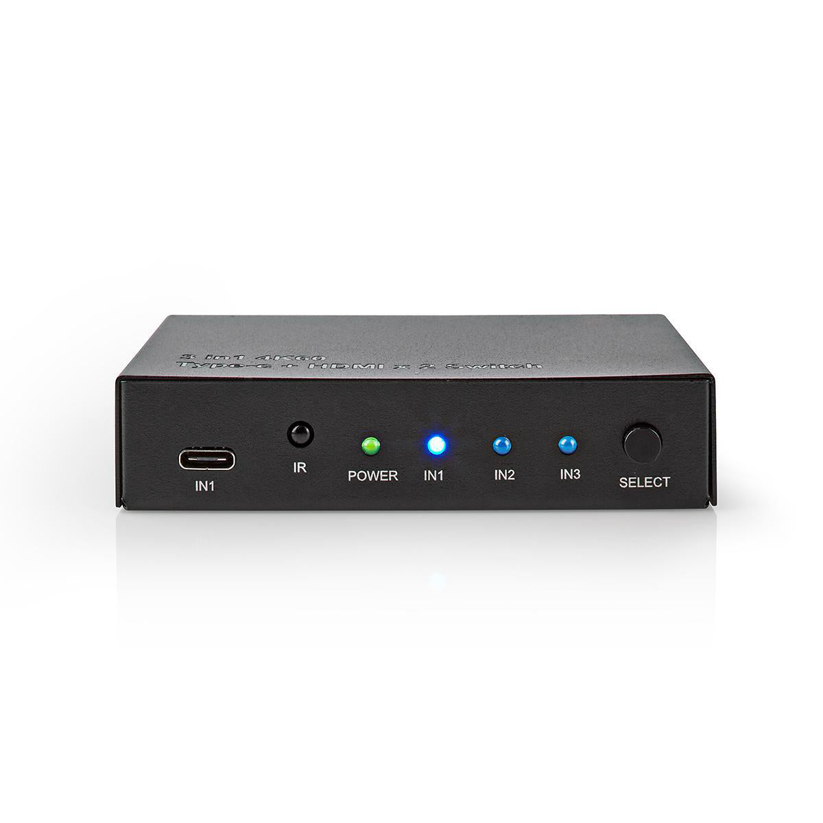Nedis - HDMI ™ switch | 3-Port port(s) | 1x USB-C™ / 2x HDMI™ Input | 1x HDMI™ Output | 4K@60Hz | 18.0 Gbps | Metal | Antracit - VSWI34721AT