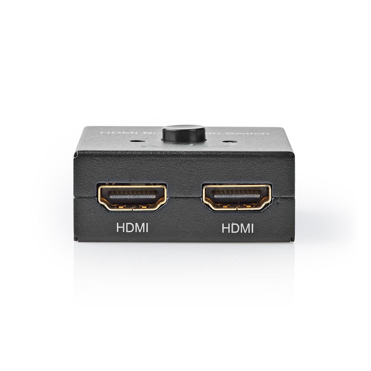 Nedis - HDMI ™ switch | 3-Port port(s) | 1x HDMI™ Input / 2x HDMI™ Input | 1x HDMI™ Output / 2x HDMI™ Output | 4K@60Hz | 6 Gbps | Metal | Antracit - VSWI3482AT