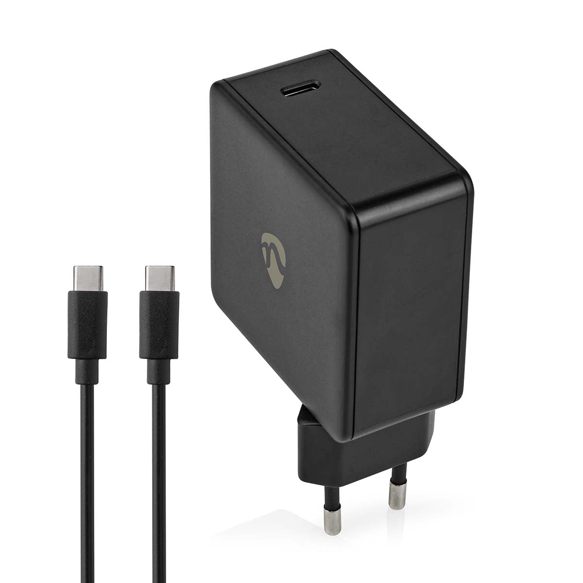 Nedis - Vægoplader | 65 W | Hurtigopladningsfunktion | 3.0 / 3.25 A A | Antal output: 1 | USB-C™ | Type-C™ | 2.00 m | Automatisk Valgt Spænding - WCPD65W100BK