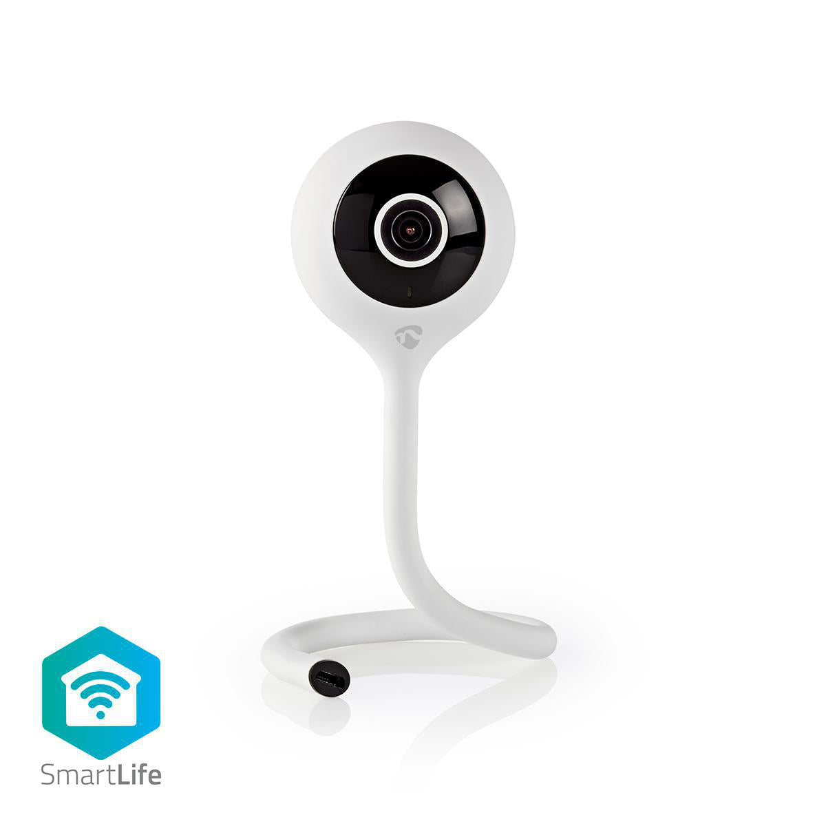 Nedis - SmartLife Indendørs Kamera | Wi-Fi | Full HD 1080p | Cloud Storage (mulighed) / microSD (ikke inkluderet) | Med bevægelsessensor | Nattesyn | Hvid - WIFICI11CWT