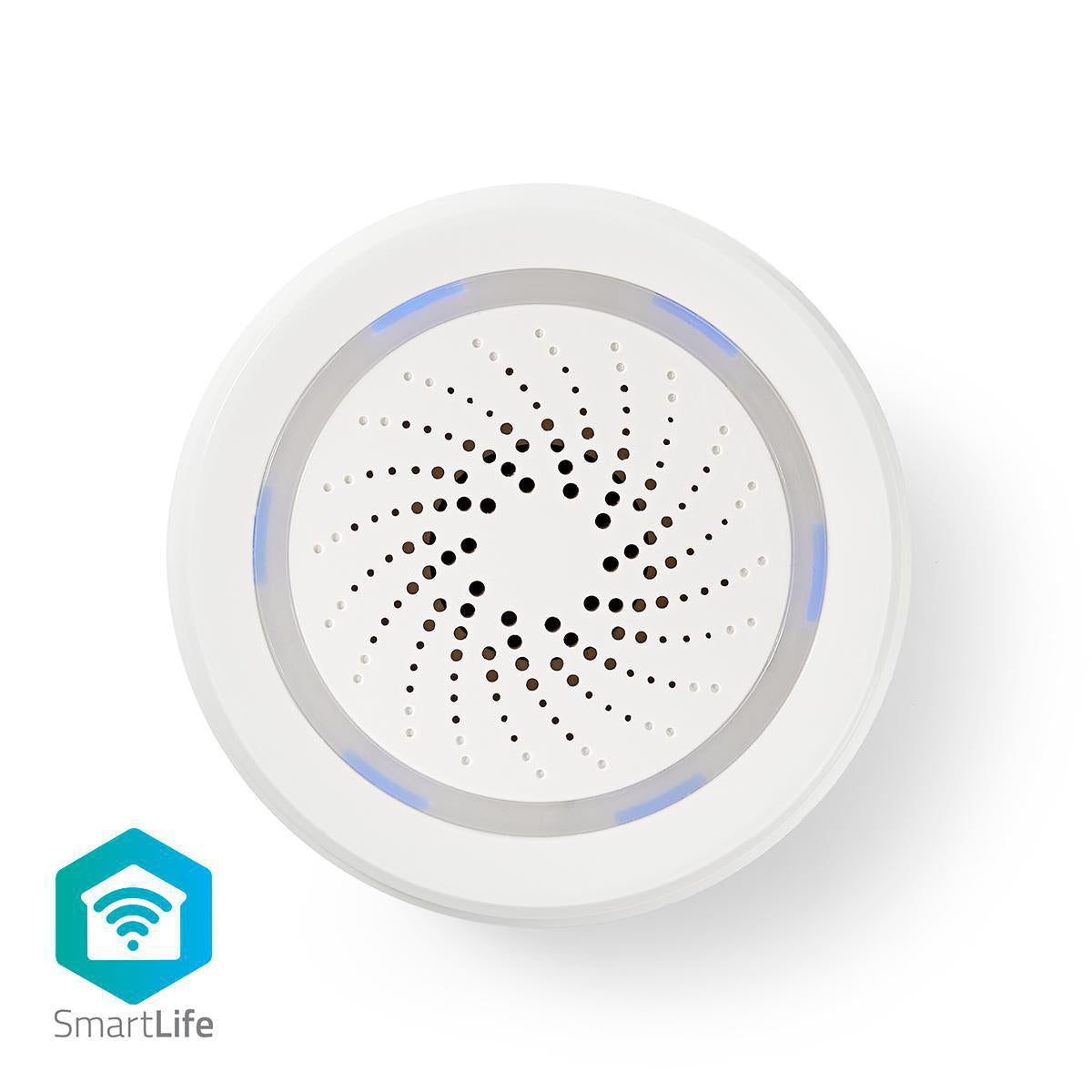 NEDIS SmartLife-Sirene | Wi-Fi | Strømforsyning | 8 Lyde | 85 dB | Android™ / IOS | Hvid