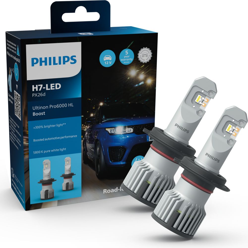 Philips LUM11972U60BX2 Ultinon Pro6000 Boost H7-LED-pære 2-pak