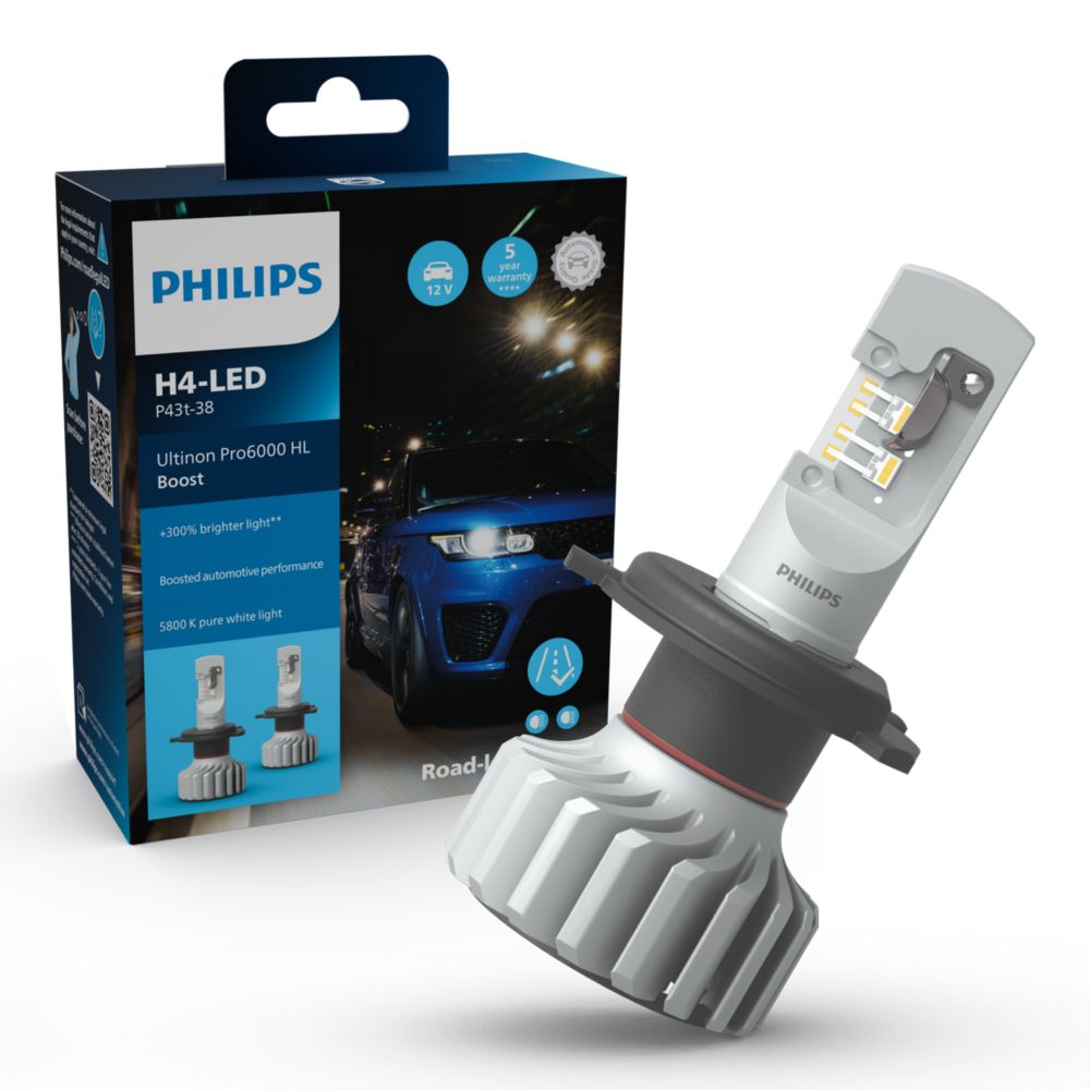 Philips 11342U60BX2 Ultinon Pro6000 Boost Forlygtepære H4 - 2-pak