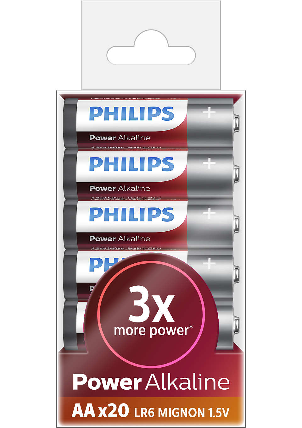 Philips LR6P20T/10 Power Alkaline AA Batteri 20-stk